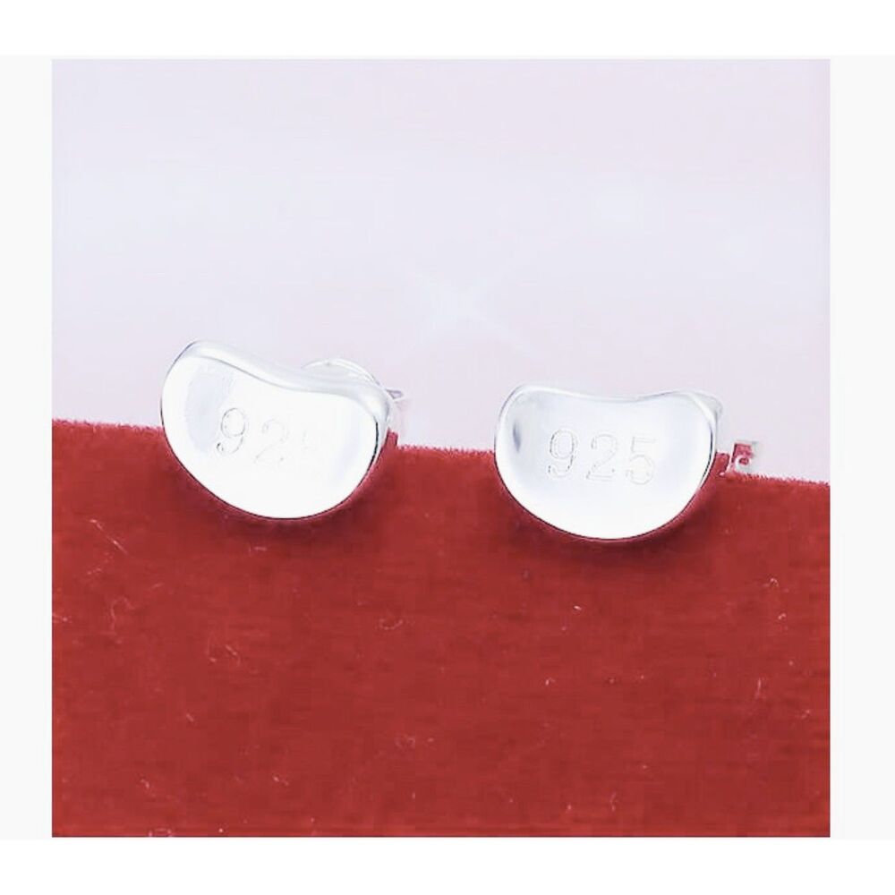 Small Bean Sterling Silver Post Earrings Recovery Motherhood New Beginnings